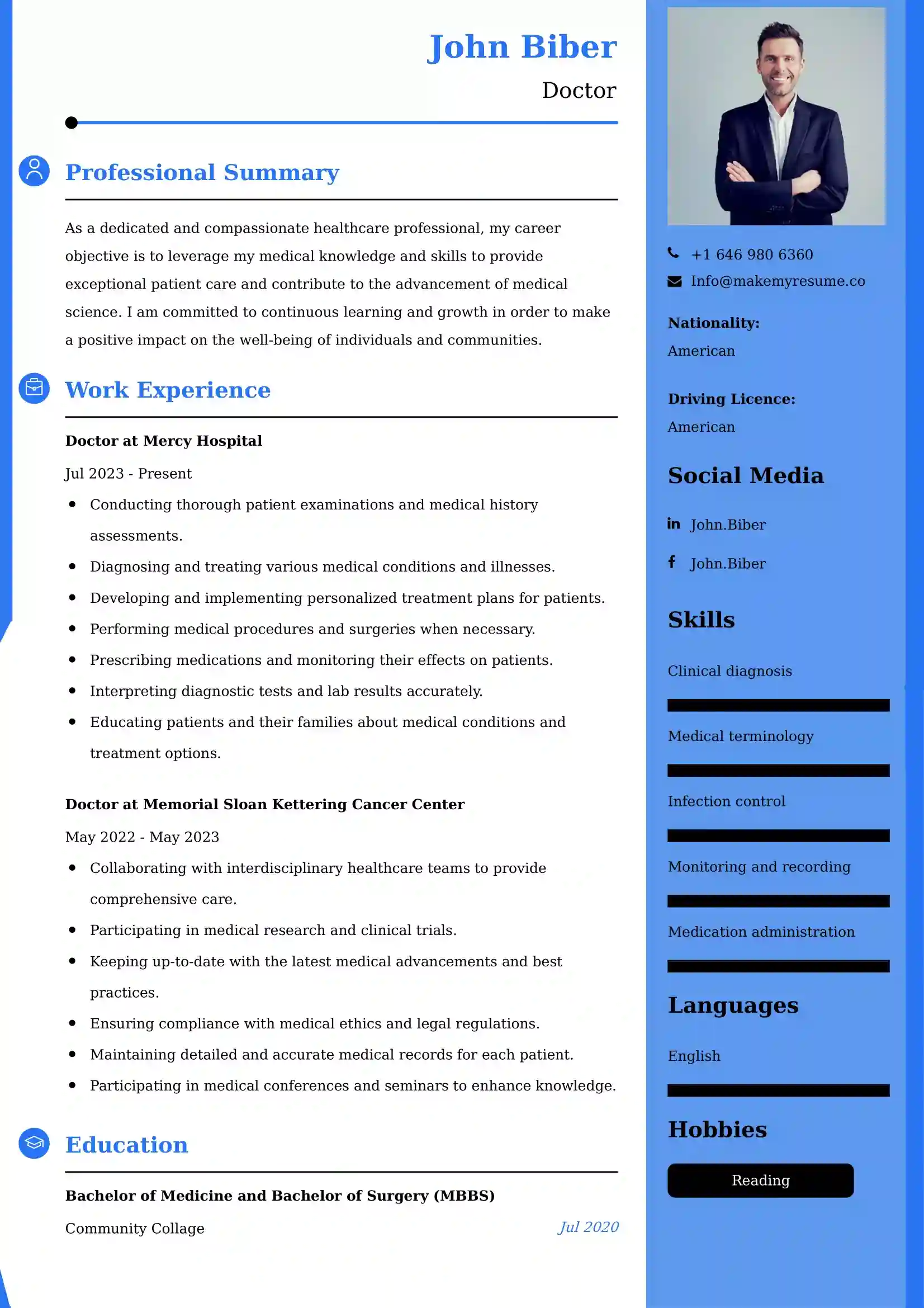 Doctor Resume Examples - Australian Format and Tips