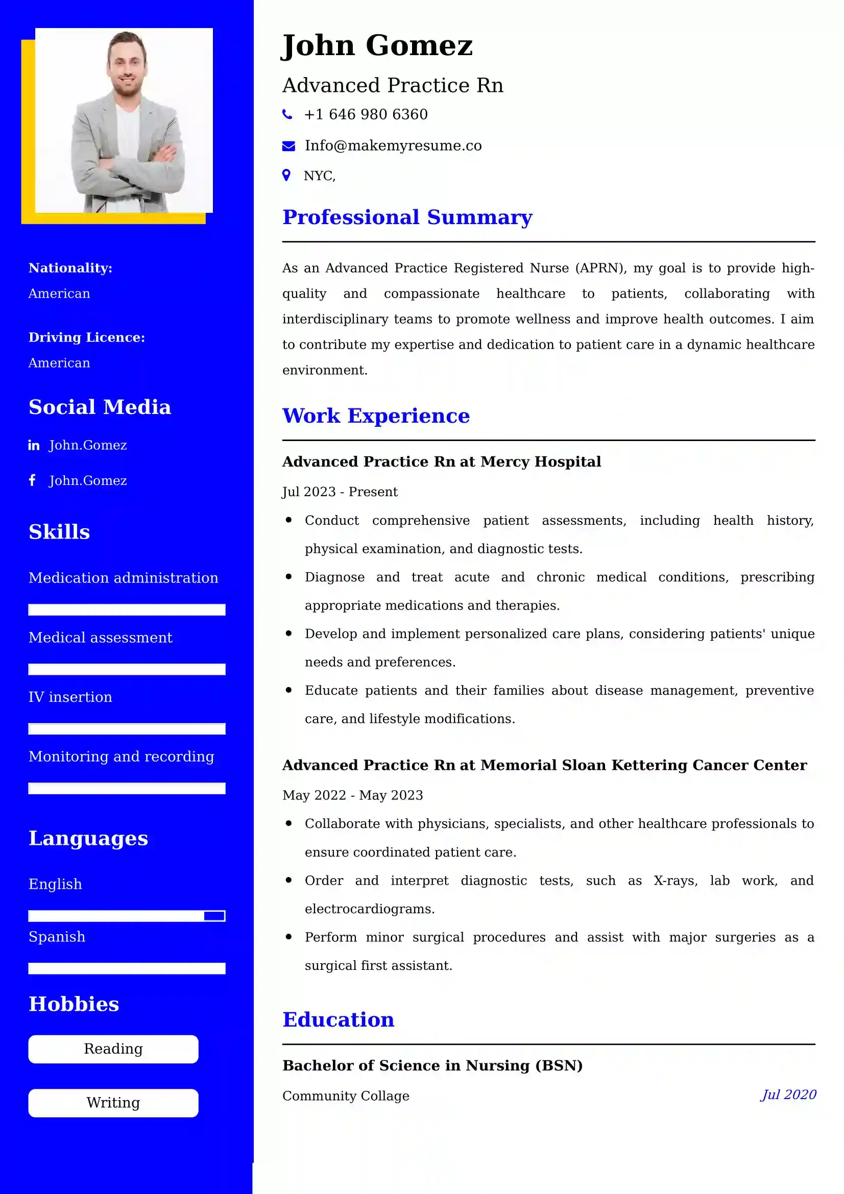 Advanced Practice Rn Resume Examples - Australian Format and Tips