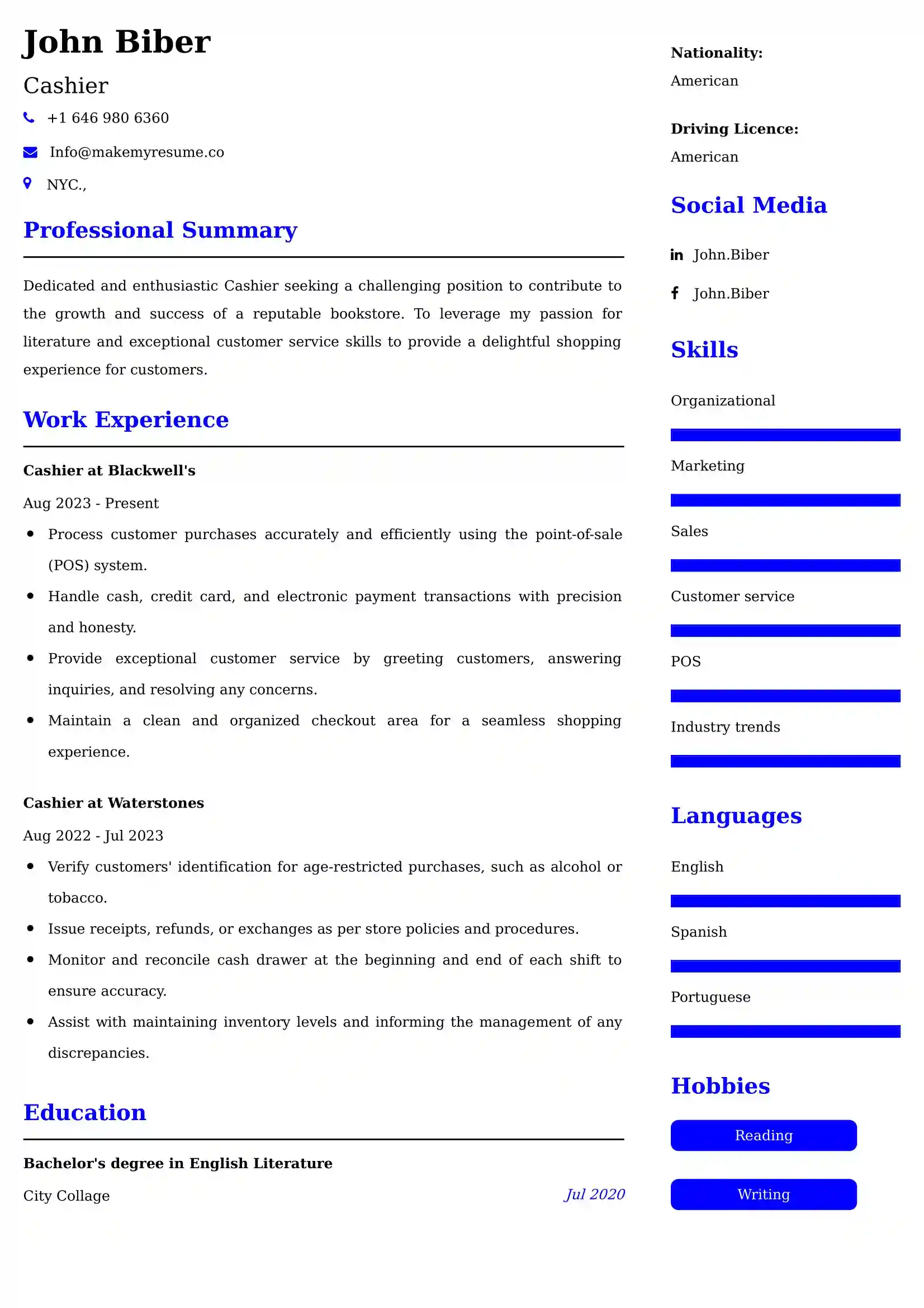 Cashier Resume Examples - Australian Format and Tips