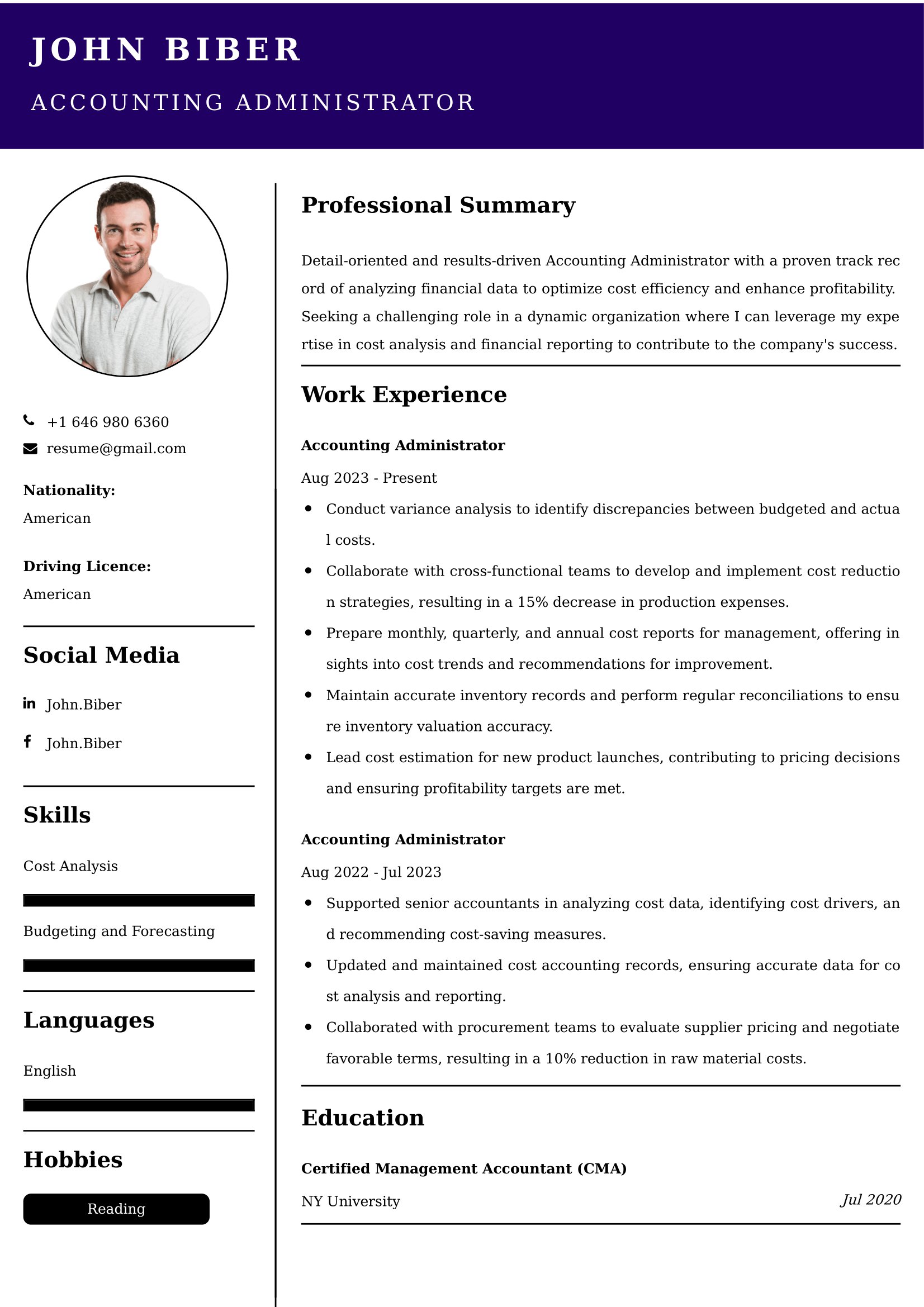 Accounting Administrator Resume Examples - Australian Format and Tips