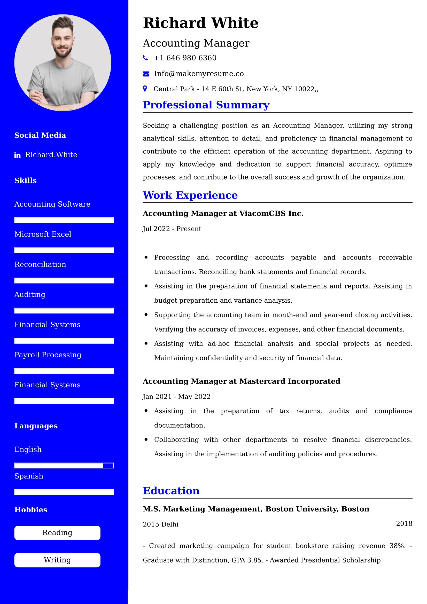 Accounting Manager Resume Examples - Australian Format and Tips