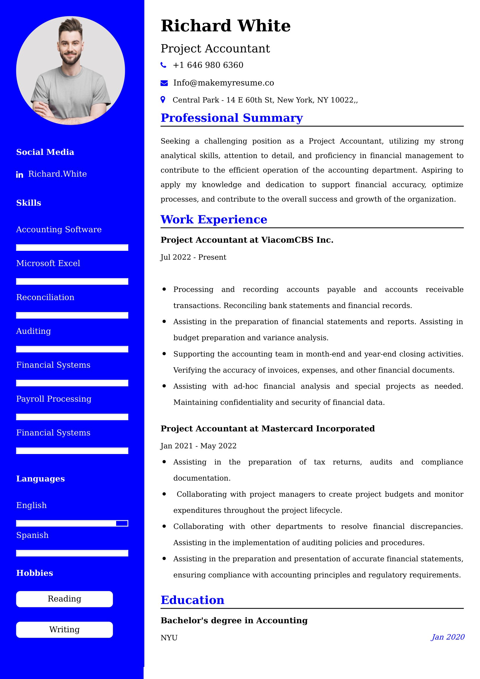 Project Accountant Resume Examples - Australian Format and Tips