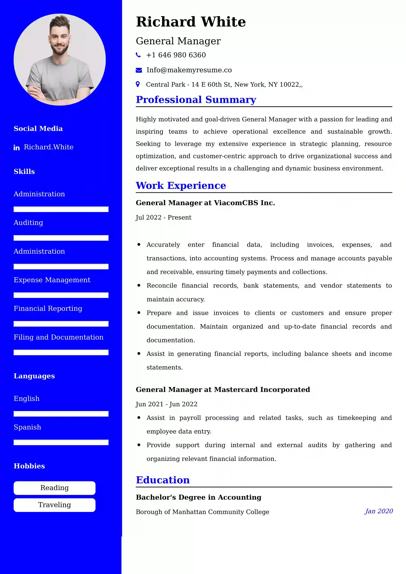 General Manager Resume Examples - Australian Format and Tips