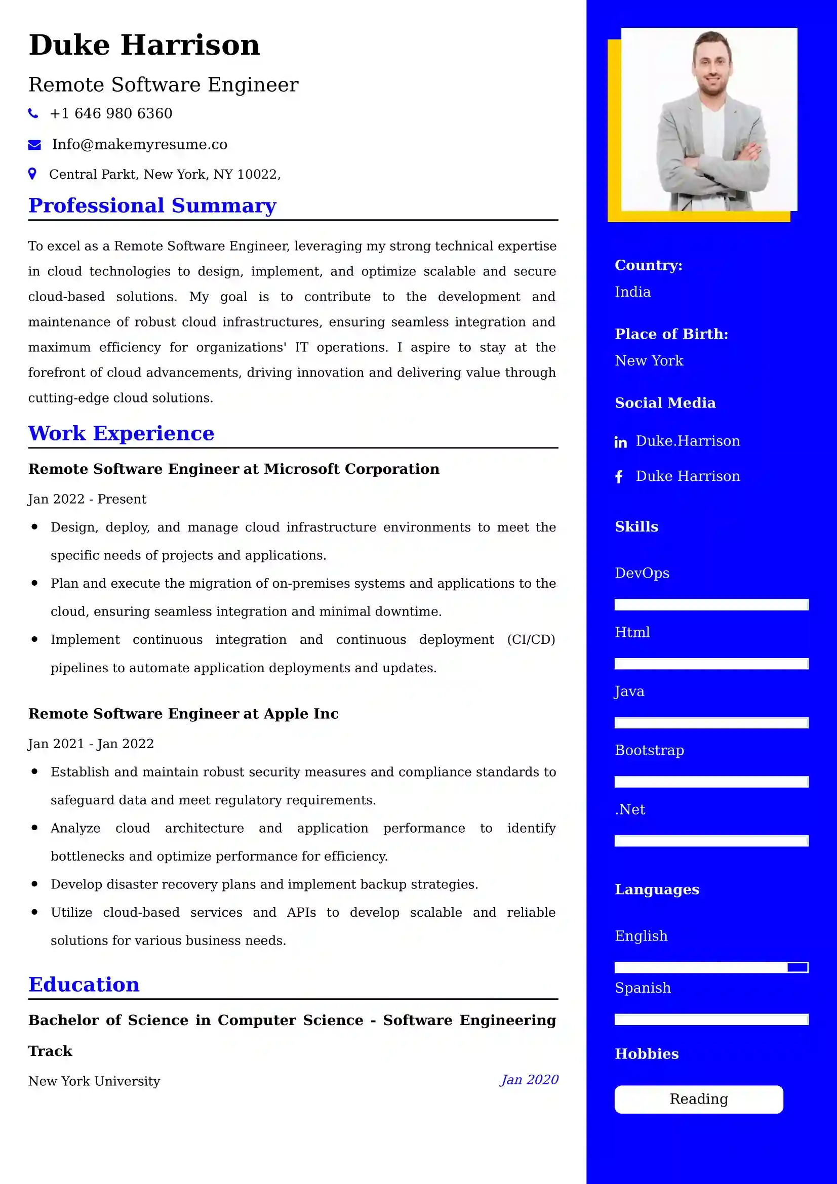 Remote Software Engineer Resume Examples - Australian Format and Tips