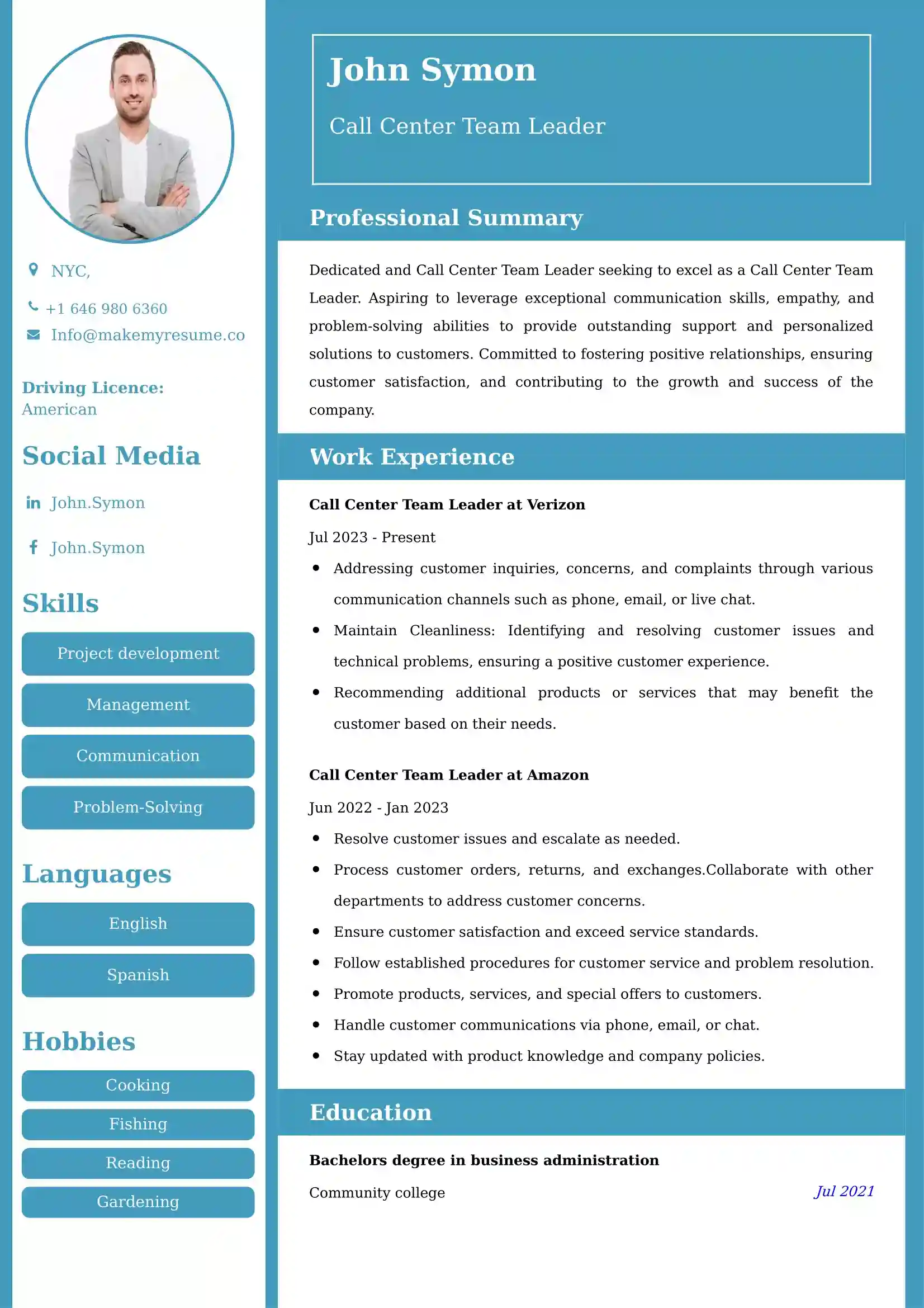 Call Center Team Leader Resume Examples - Australian Format and Tips