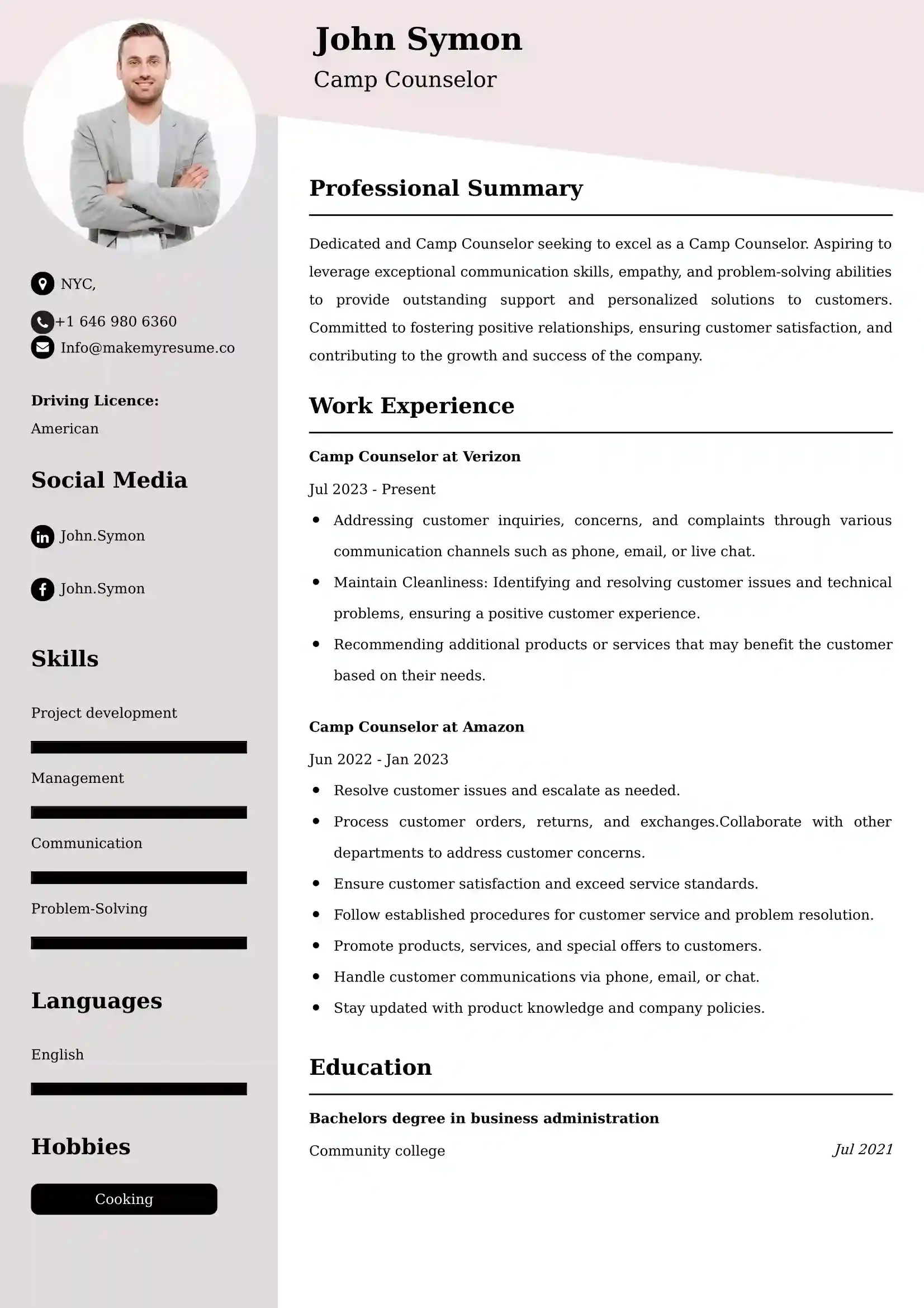 Camp Counselor Resume Examples - Australian Format and Tips