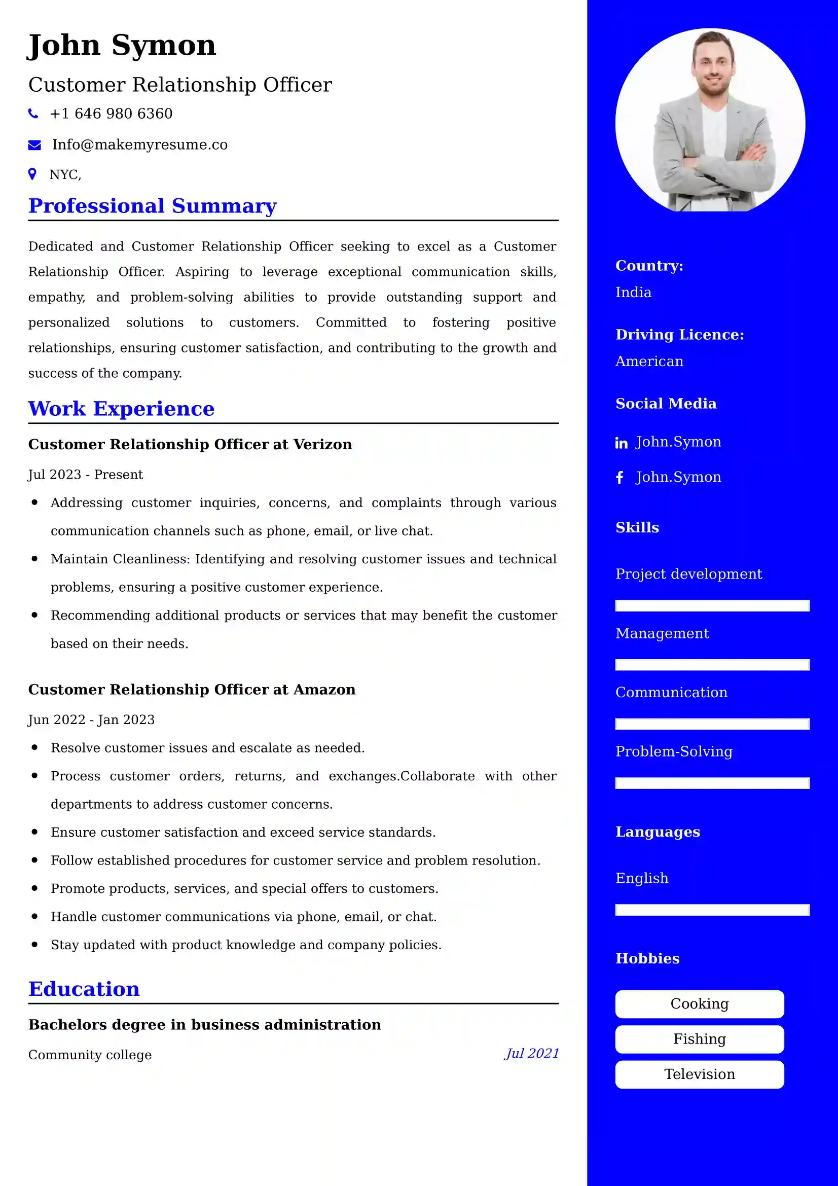 Customer Relationship Officer Resume Examples - Australian Format and Tips