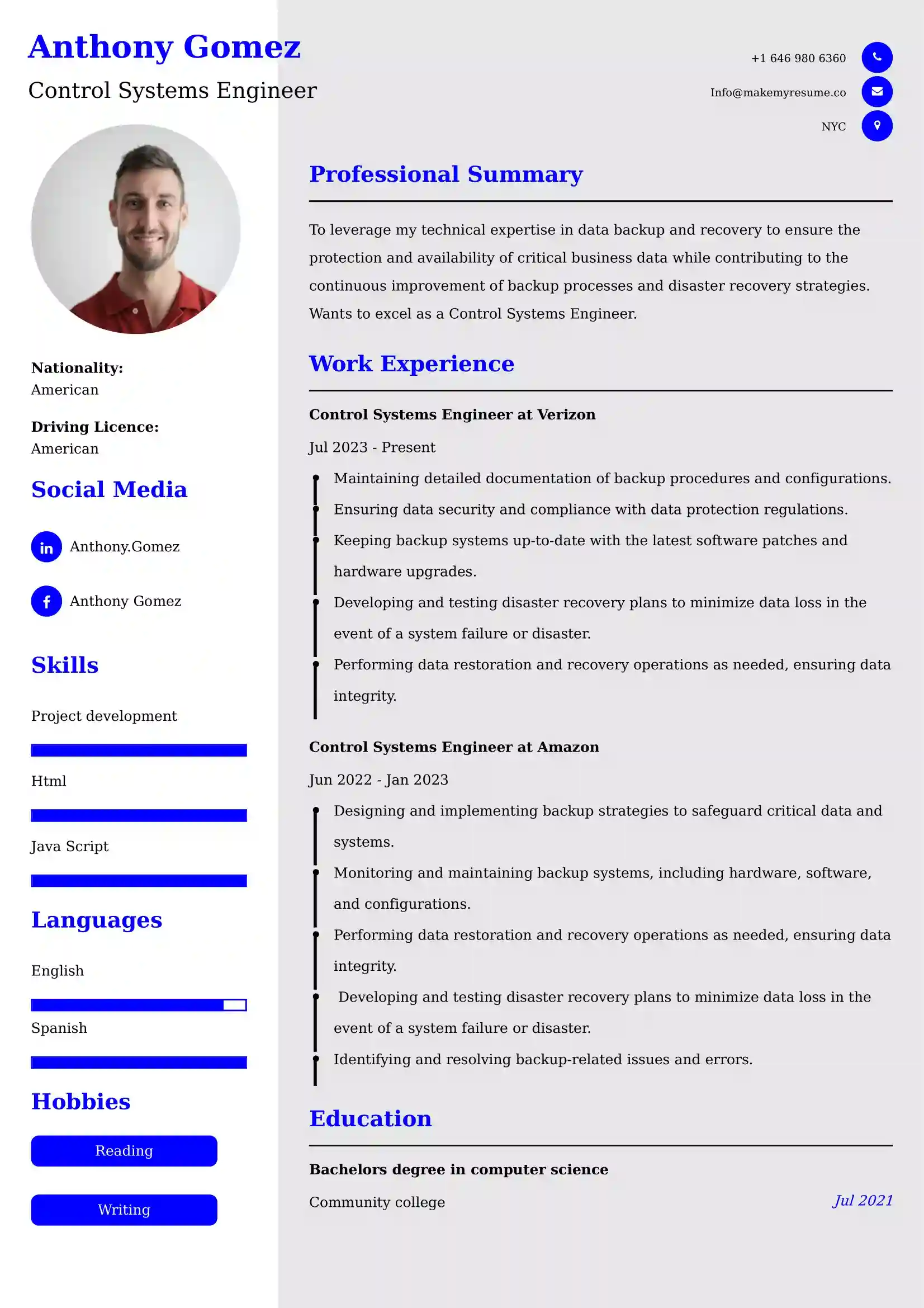 Control Systems Engineer Resume Examples - Australian Format and Tips