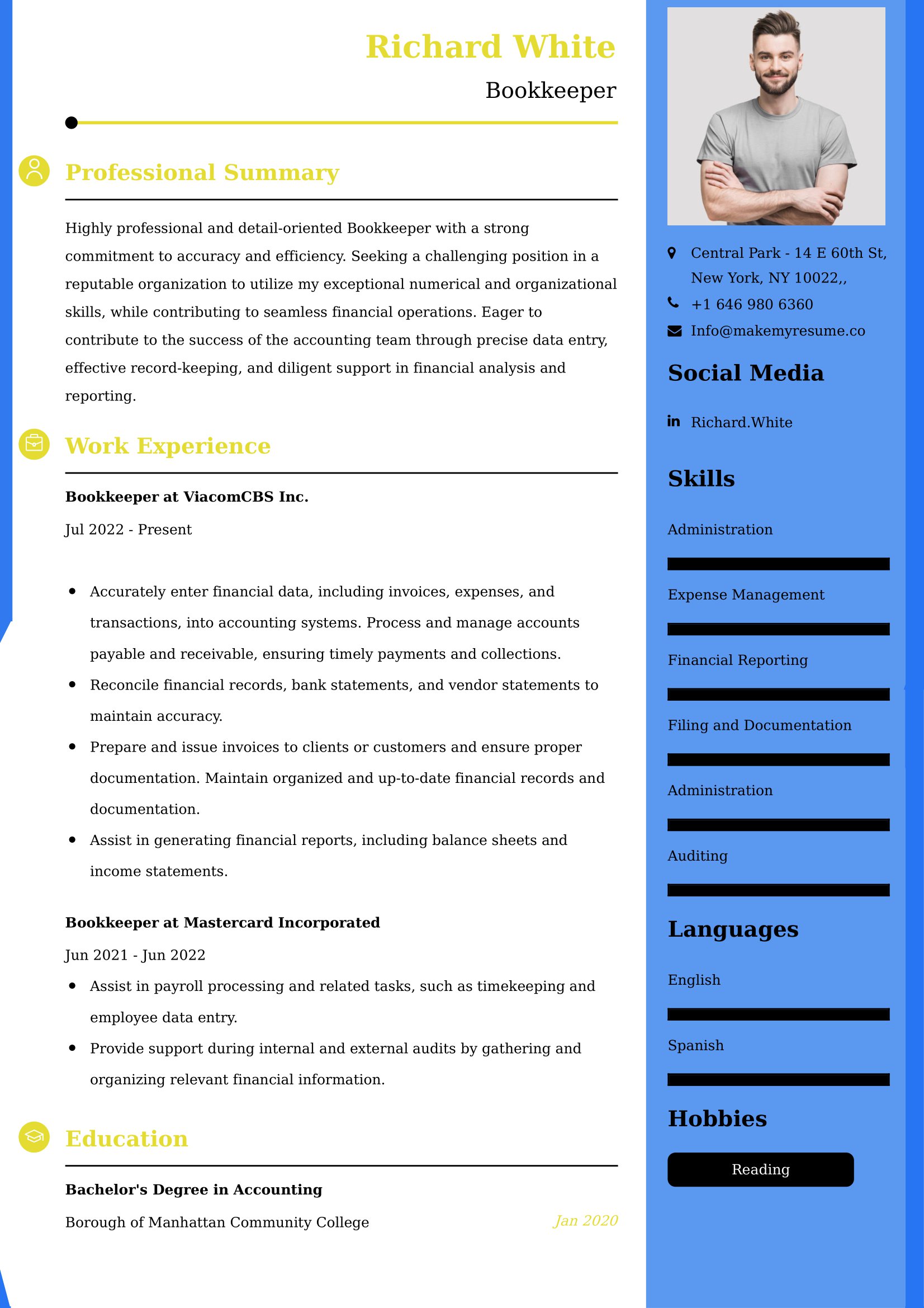 Bookkeeper Resume Examples - Australian Format and Tips