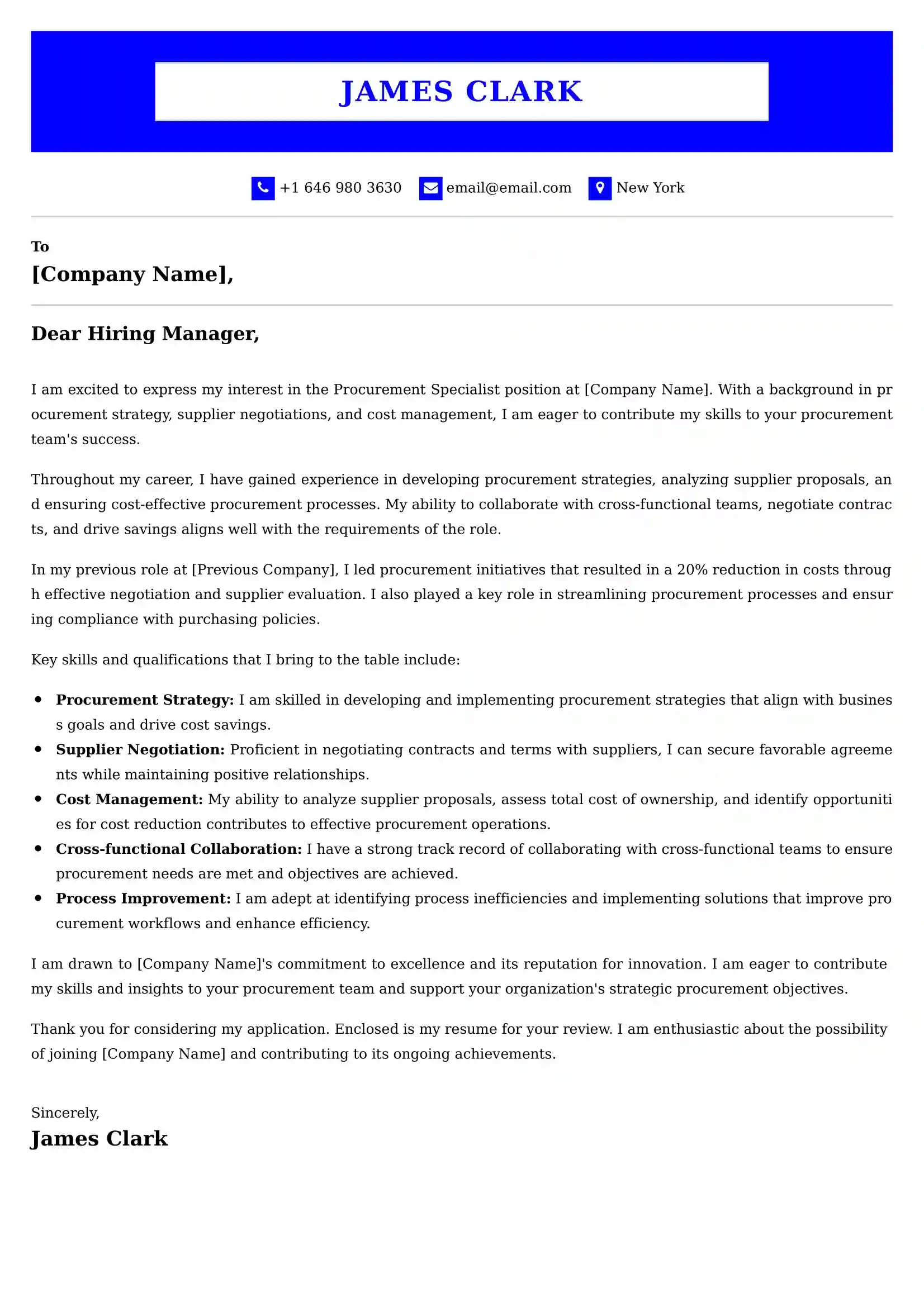 Procurement Analyst Cover Letter Examples Australia